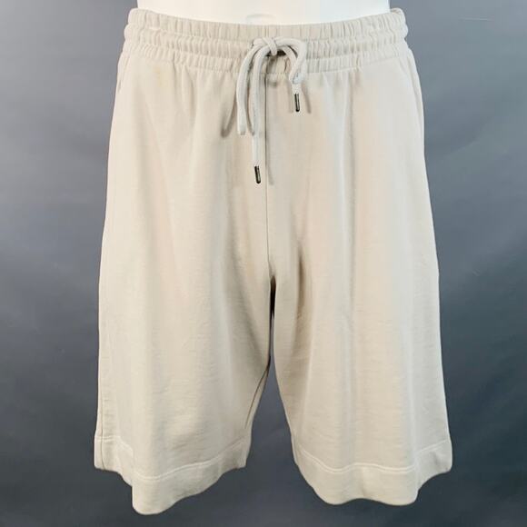 DRIES VAN NOTEN Size L Grey Cotton Drawstring Gym Shorts - Picture 1 of 6